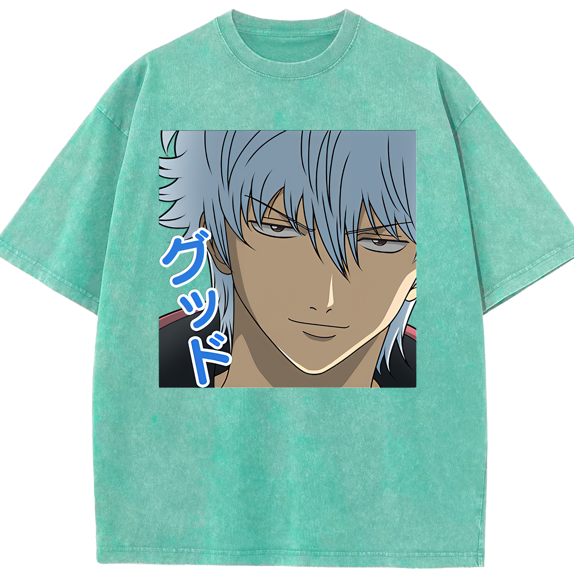 （画像用） ぎんたま 坂田銀時（さかたぎんとき） 神楽 志村新八（しむら しんぱち） GINTAMA Sakata Gintoki Kagura Shimura Shinpachi 綿100% ヴィンテージ風 半袖Tシャツ（フロントプリント）